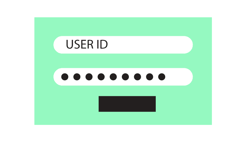 An icon of someone entering their password over a green application.