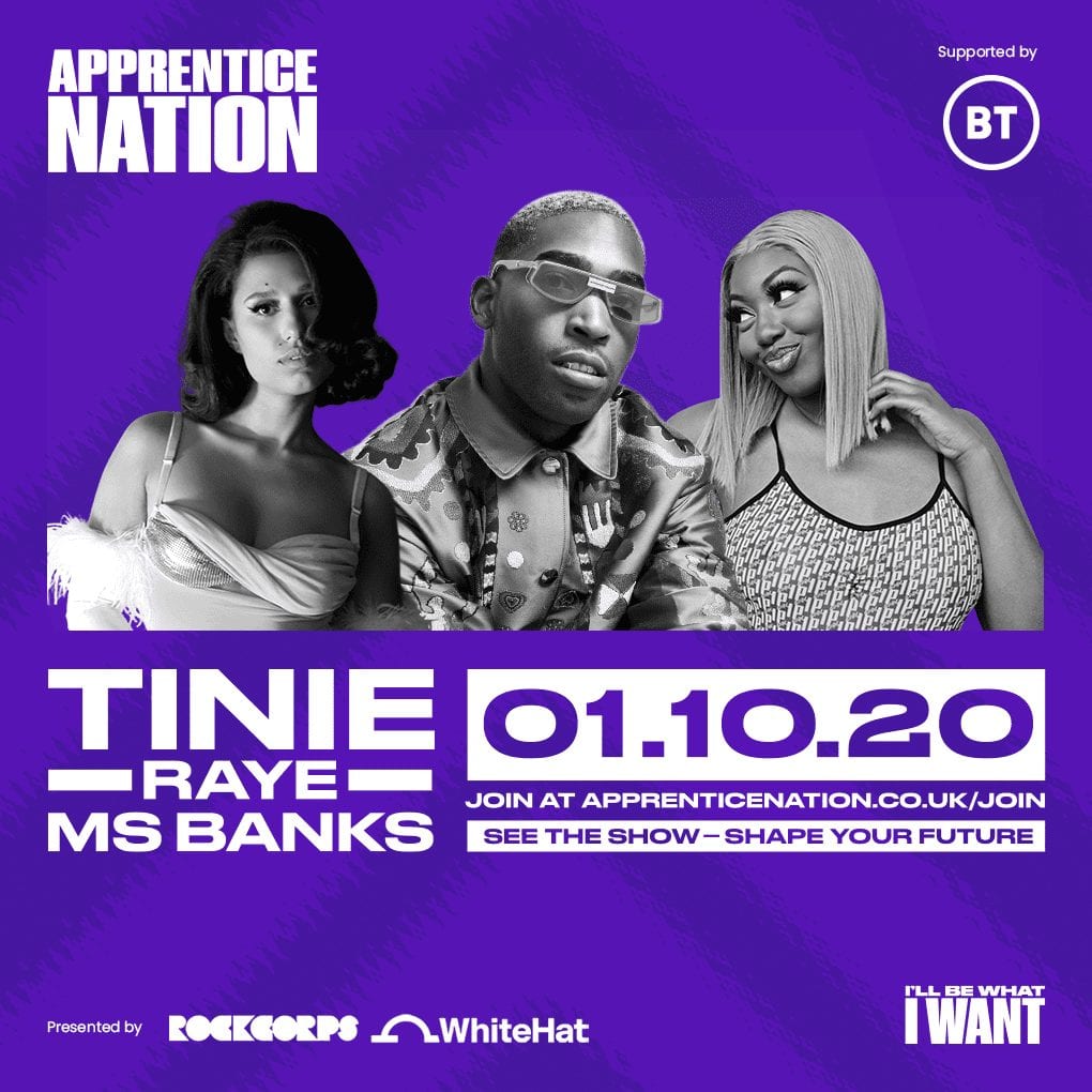 Watch Tinie, Raye & Ms Banks live with Apprentice Nation's upcoming livestream